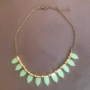 Gold and teal necklace